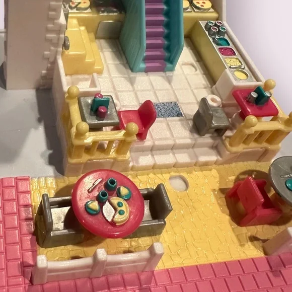 Vintage Blue Bird Polly Pocket Set Of Two Pizzeria And Pony Ride No Characters - Picture 10 of 12